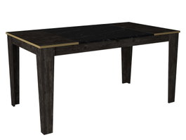Hanah Home Mesa de Comedor Veyron Negro y Dorado